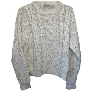 Northwest Territory Cream Cable Knit Sweater Size Medium